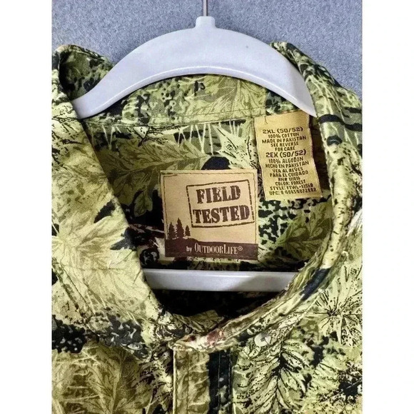 Field Tested Outdoor Life Shirt Mens 2XL Green Camo Whitetail Deer Long Sleeve - Picture 3 of 7